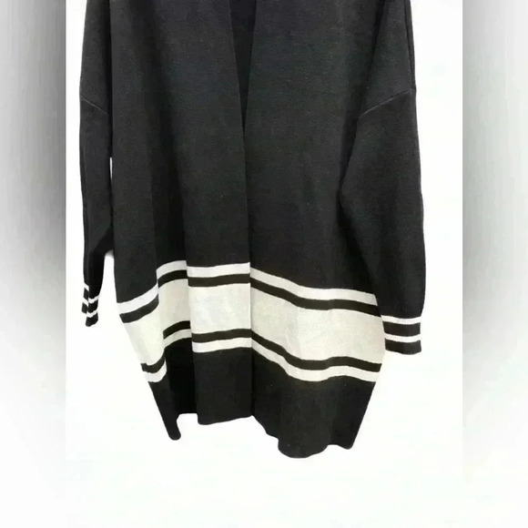 Anthropologie NVLT Black and White PIPPA Open Cardigan Knit Sweater - Picture 9 of 13